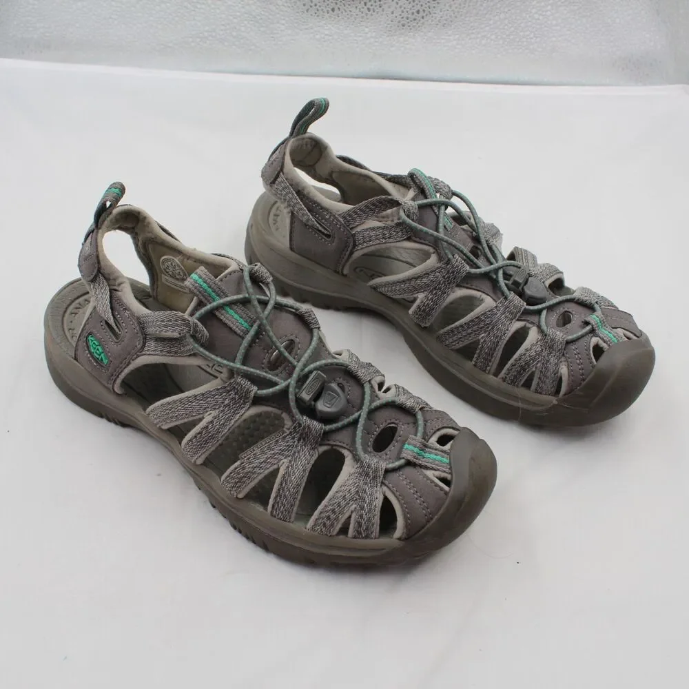 KEEN Whisper Sandals Womens 8.5 Waterproof Hiking Trails Shoes Medium Grey Teal